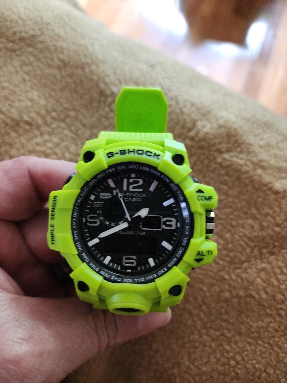 G-SHOCK Casio G-Shock Master of G Mudmaster Neon Lime Triple Sensor